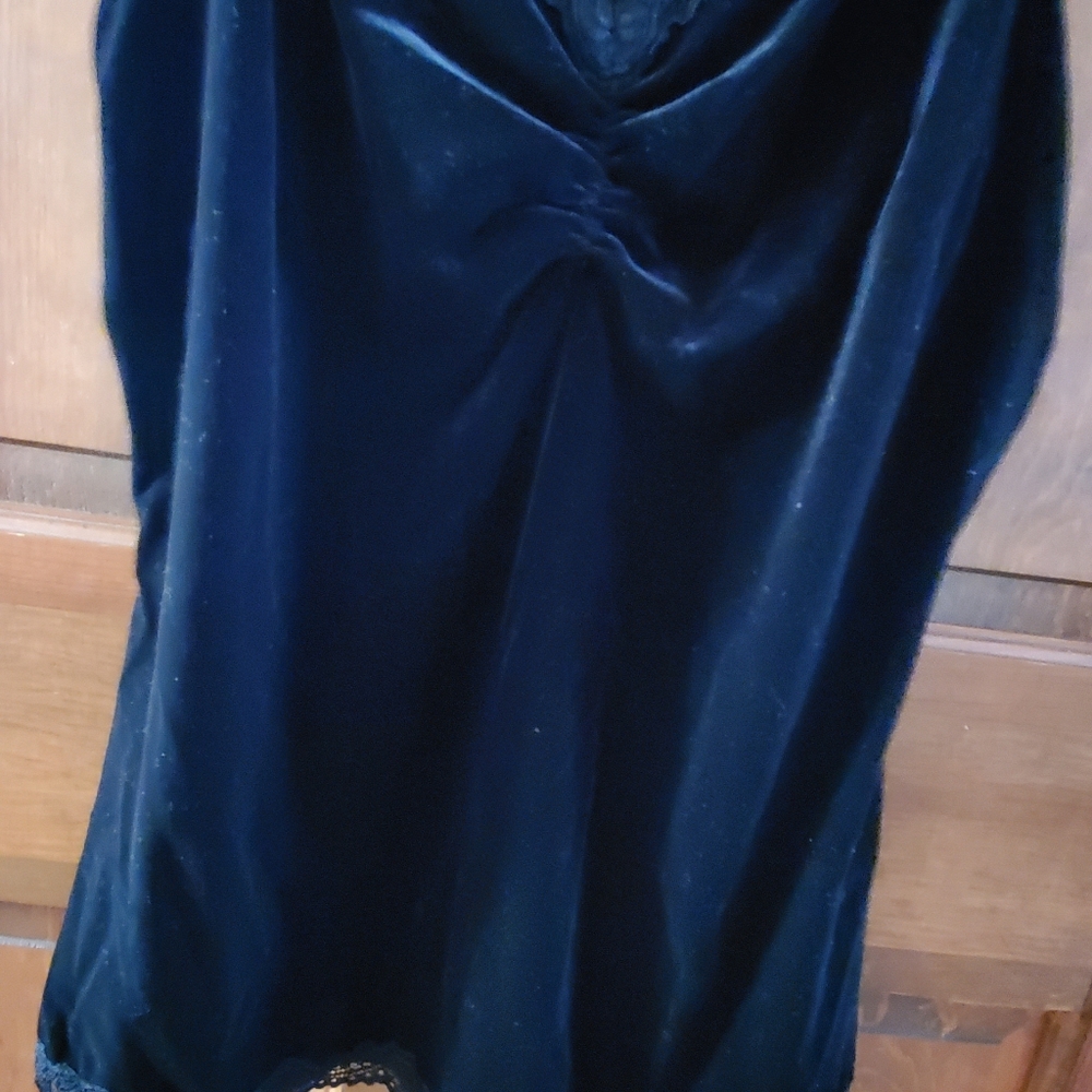 Velour lace trimmed tank style top